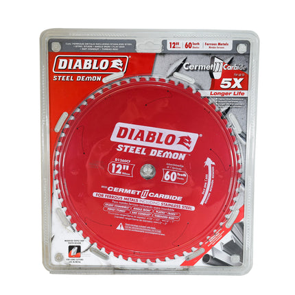 Diablo D1260CF 12" x 60-Teeth Steel Demon Cermet II Saw Blade for Medium Metal