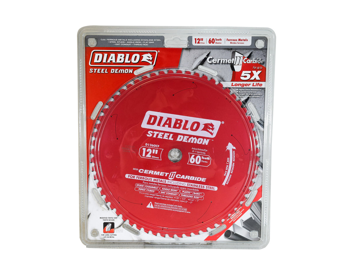 Diablo D1260CF 12" x 60-Teeth Steel Demon Cermet II Saw Blade for Medium Metal