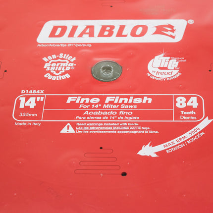Diablo D1484X 14" x 84-Teeth Fine Finish Saw Blade for Wood