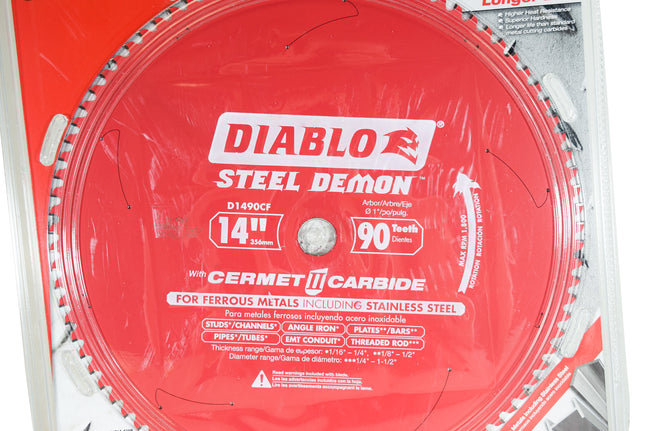 Diablo D1490CF 14" x 90-Teeth Steel Demon Cermet II Saw Blade for Thin Metal