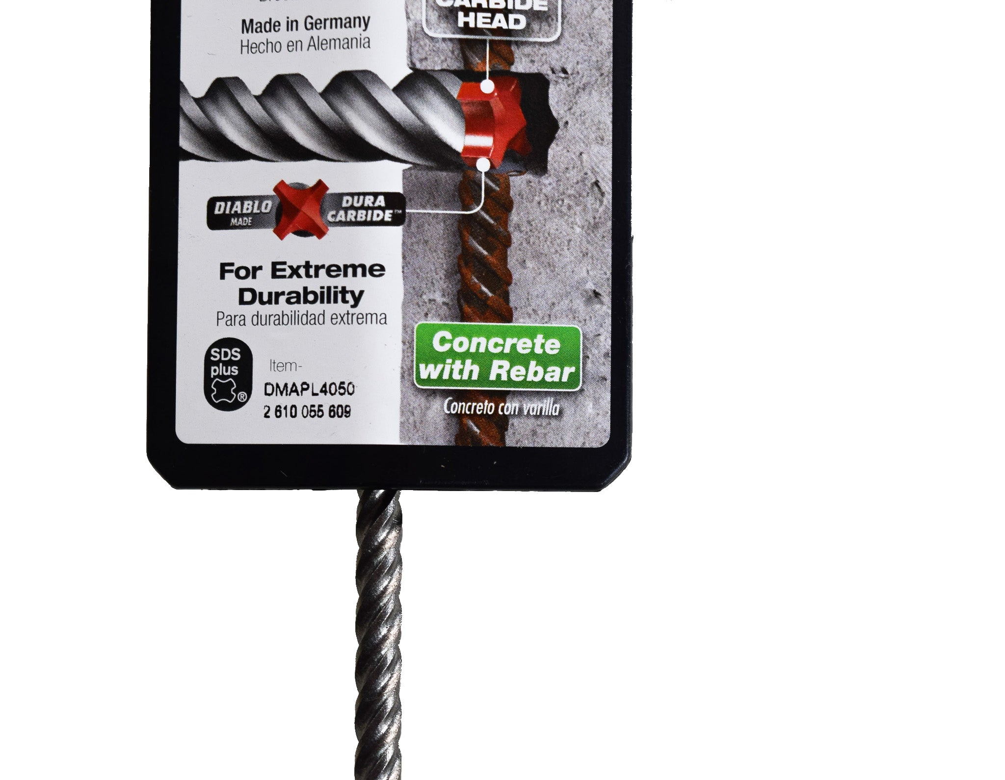 Diablo DMAPL4050 3/16" x 6" x 8" Rebar Demon SDS-Plus 4-Cutter Full Carbide Head Hammer Drill Bit