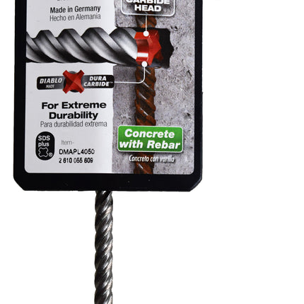 Diablo DMAPL4050 3/16" x 6" x 8" Rebar Demon SDS-Plus 4-Cutter Full Carbide Head Hammer Drill Bit