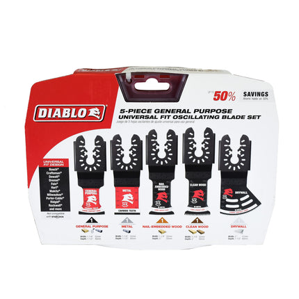 Diablo DOU5S 5 pc Universal Fit General Purpose Oscillating Blade Set (5-Piece)