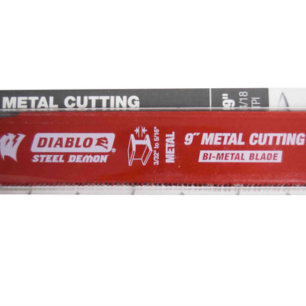 Diablo DS0914BF5 9" 14/18TPI Bi-Metal Reciprocating Saw Blades for Medium Metal (5-Pack)