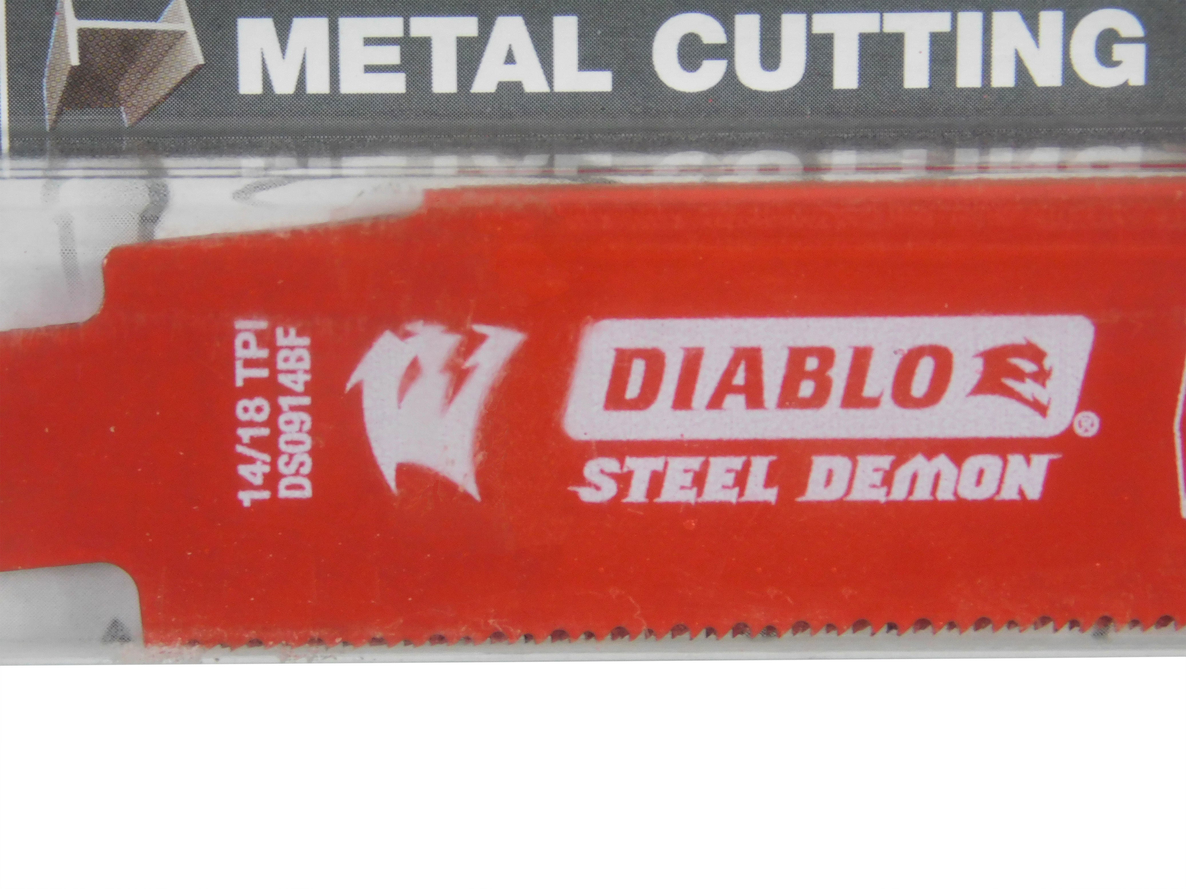 Diablo DS0914BF5 9" 14/18TPI Bi-Metal Reciprocating Saw Blades for Medium Metal (5-Pack)