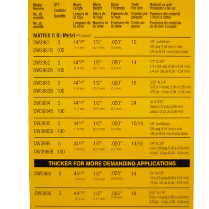 DEWALT DW3983 .020-by-44-7/8-Inch 18 TPI Portable Band Saw Blade, 3-Pack