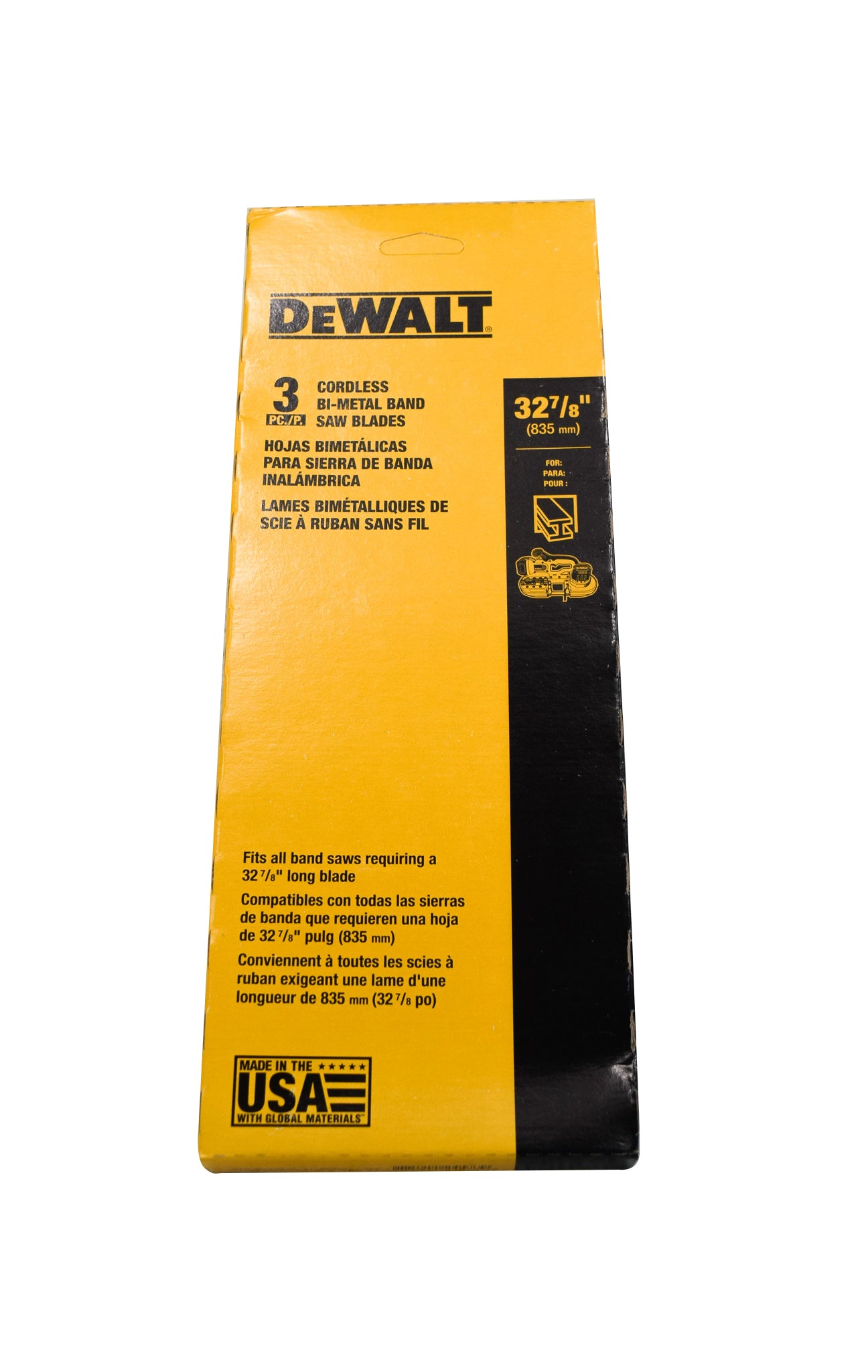 DeWalt DW3984C 24 TPI Bi-Metal Portable Bandsaw Blades, 32-7/8 in. Length, 0.02 in Width (3-Pack)