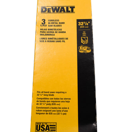DeWalt DW3984C 24 TPI Bi-Metal Portable Bandsaw Blades, 32-7/8 in. Length, 0.02 in Width (3-Pack)