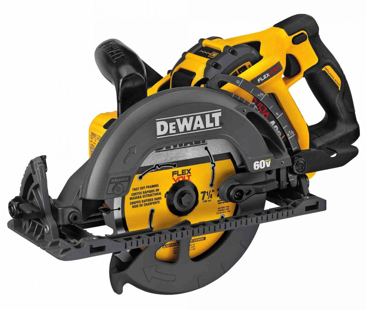 Dewalt DCS577x1 Flexvolt 60v Max Li-Ion 7-1/4 In Cordless Wormdrive Circular Saw