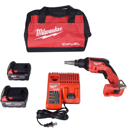 Milwaukee M18 FUEL 18V Li-Ion Brushless Drywall Screw Gun Kit Batteries Charger