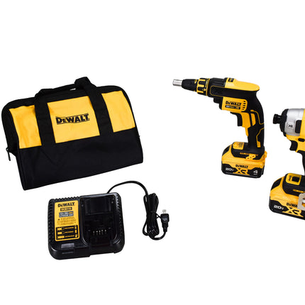 DeWalt DCK267M2 20V MAX XR Brushless Drywall Screwgun & Impact Driver Kit (4.0 AH)