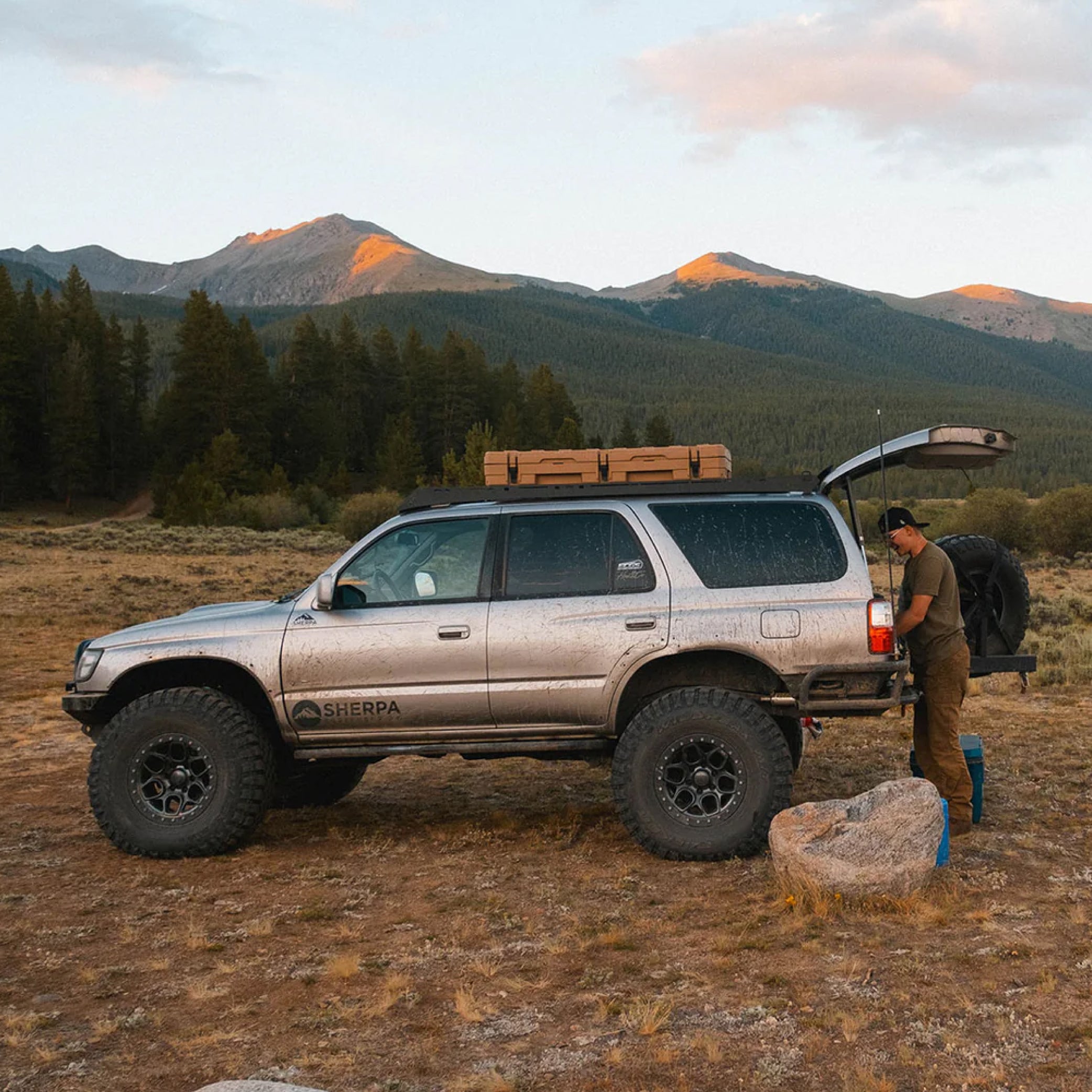 Sherpa - The Matterhorn Full Height Aluminum Roof Rack with Crossbars Made for 1996-2002 Toyota 4Runner - Drill Free Rack for Tents; Kayaks; Bikes; Skis Made in the USA