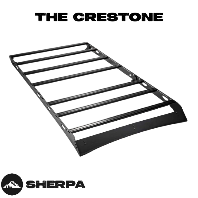 Sherpa - The Crestone Half Height/Single Row Light Aluminum Roof Rack with Crossbars Made for 2010-24 Toyota 4Runner 5th Generation - Drill Free Rack for Tents; Kayaks; Bikes; Skis Made in the USA