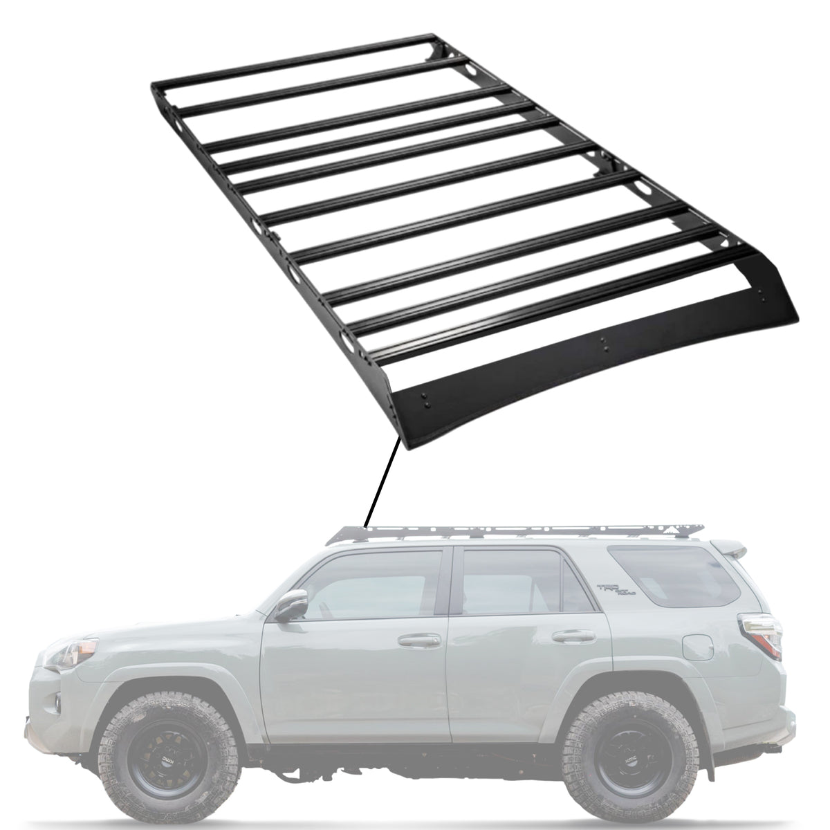 Sherpa -The Crestone  Full Height Aluminum Roof Rack with Crossbars Made for 2010-24 Toyota 4Runner 5th Generation - Drill Free Rack for Tents; Kayaks; Bikes; Skis Made in the USA