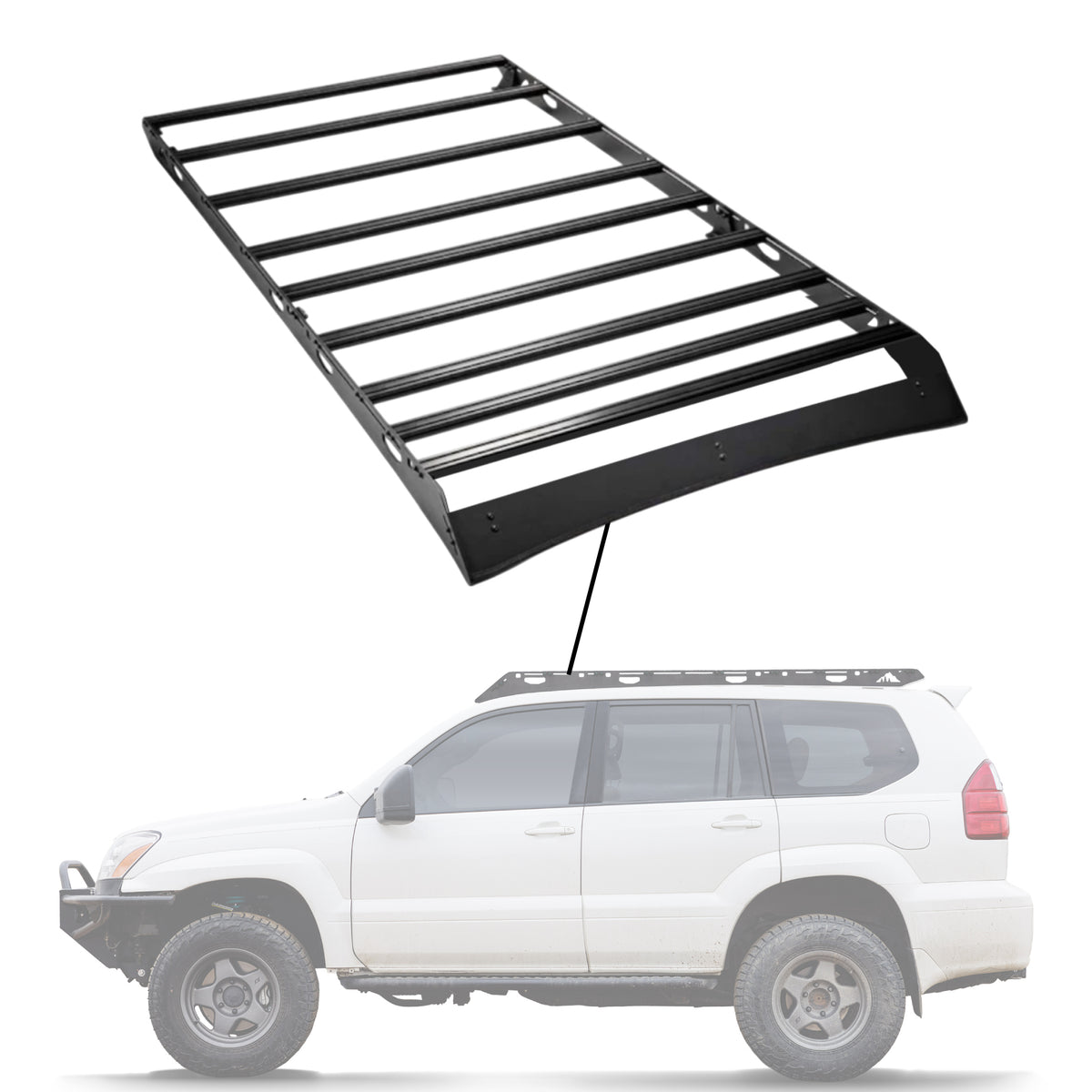 Sherpa -The Quandary Full Height Aluminum Roof Rack with Crossbars Made for 2003-2009 Lexus GX470  - Drill Free Rack for Tents; Kayaks; Bikes; Skis Made in the USA