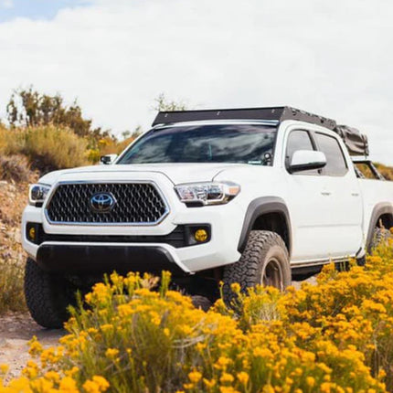 Sherpa - The Grand Teton Half Height/Single Row Light Aluminum Roof Rack with Crossbars Made for 2005-2023 Toyota Tacoma Double Cab - Drill Free Rack for Tents; Kayaks; Bikes; Skis Made in the USA