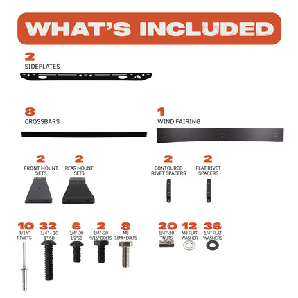 Sherpa 122744 The Storm Half Height Roof Rack for Ford F150 SuperCrew Truck - Full-Length Aluminum, 1/4" Side Panels, Modification Required, Black Textured Powder Coat Finish
