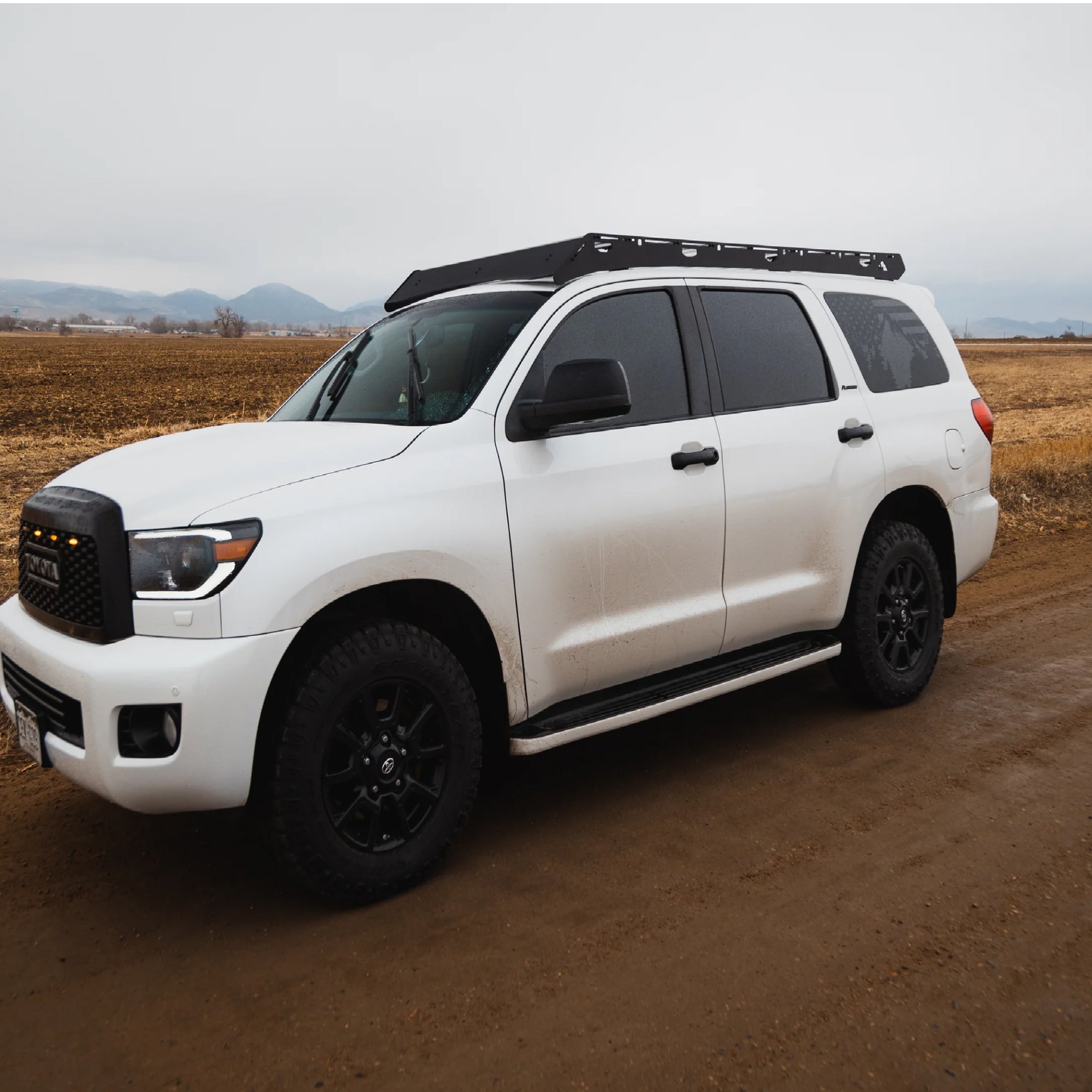 Sherpa - The Harvard Half Height/Single Row Light Aluminum Roof Rack with Crossbars Made for 2008-2022 Toyota Sequoia - Drill Free Rack for Tents; Kayaks; Bikes; Skis Made in the USA