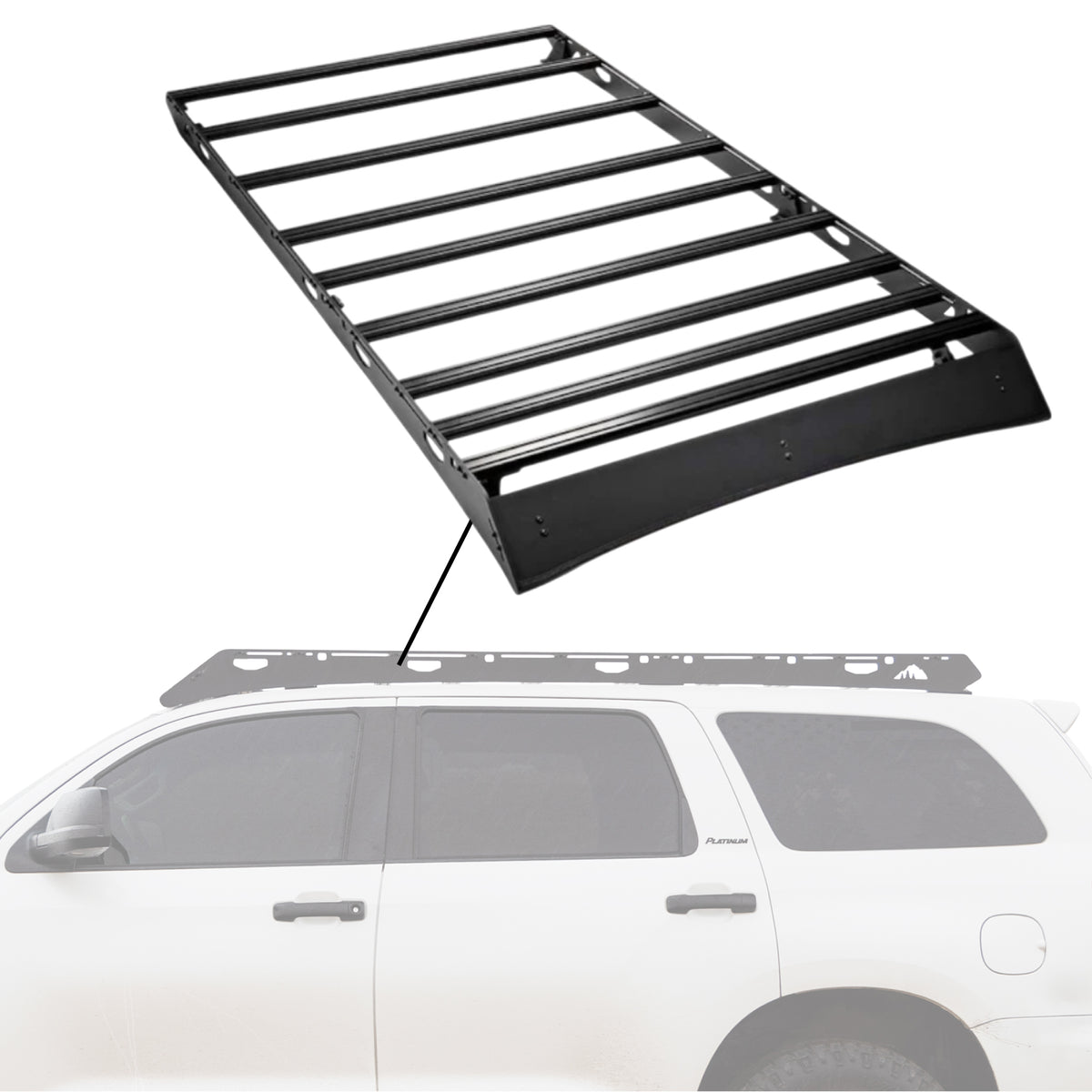 Sherpa - The Harvard Full Height Aluminum Roof Rack with Crossbars Made for 2008-2022 Toyota Sequoia - Drill Free Rack for Tents; Kayaks; Bikes; Skis Made in the USA