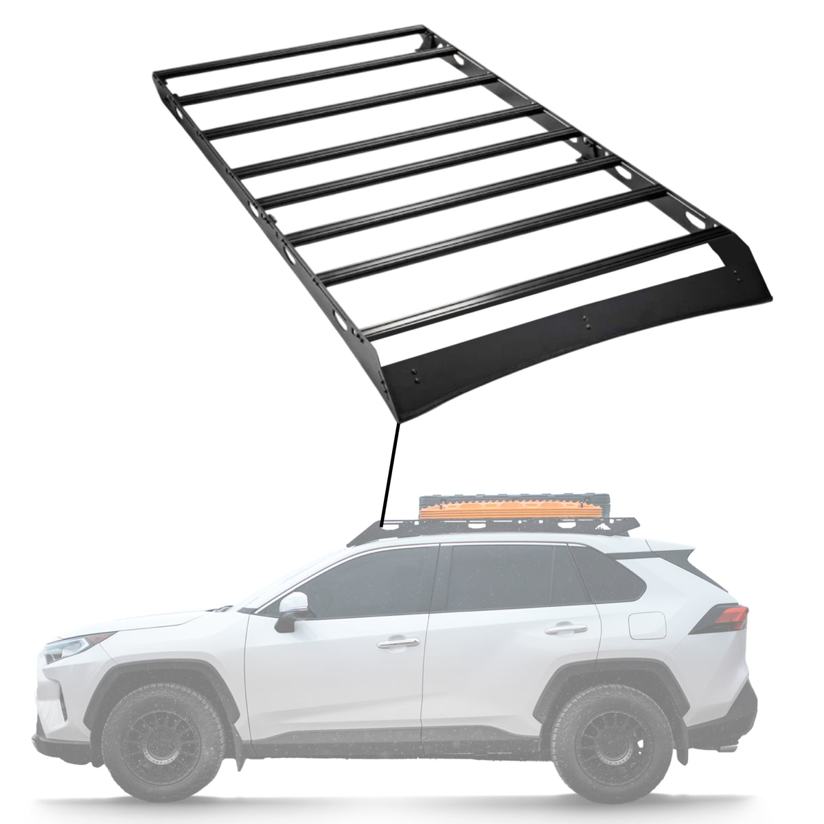 Sherpa -The Snowmass Full Height Aluminum Roof Rack with Crossbars Made for 2019-2025 Toyota RAV4 - Drill Free Rack for Tents; Kayaks; Bikes; Skis Made in the USA