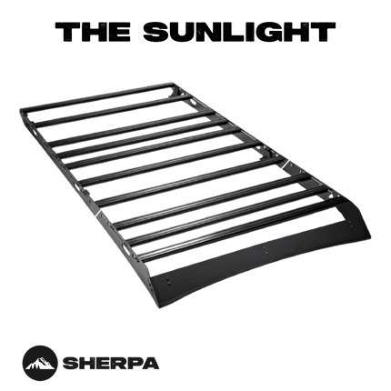Sherpa - The Sunlight Half Height/Single Row Light Aluminum Roof Rack with Crossbars Made for 2020-2025 Jeep Gladiator JT - Drill Free Rack for Tents; Kayaks; Bikes; Skis Made in the USA
