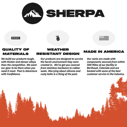 Sherpa -The Sunlight Full Height Aluminum Roof Rack with Crossbars Made for 2020-2025 Jeep Gladiator JT - Drill Free Rack for Tents; Kayaks; Bikes; Skis Made in the USA