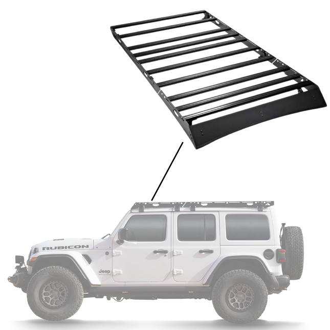 Sherpa -The Starlight Full Height Aluminum Roof Rack with Crossbars Made for 2018-2025 Jeep Wrangler JL - Drill Free Rack for Tents; Kayaks; Bikes; Skis Made in the USA