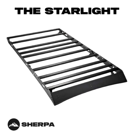 Sherpa -The Starlight Full Height Aluminum Roof Rack with Crossbars Made for 2018-2025 Jeep Wrangler JL - Drill Free Rack for Tents; Kayaks; Bikes; Skis Made in the USA