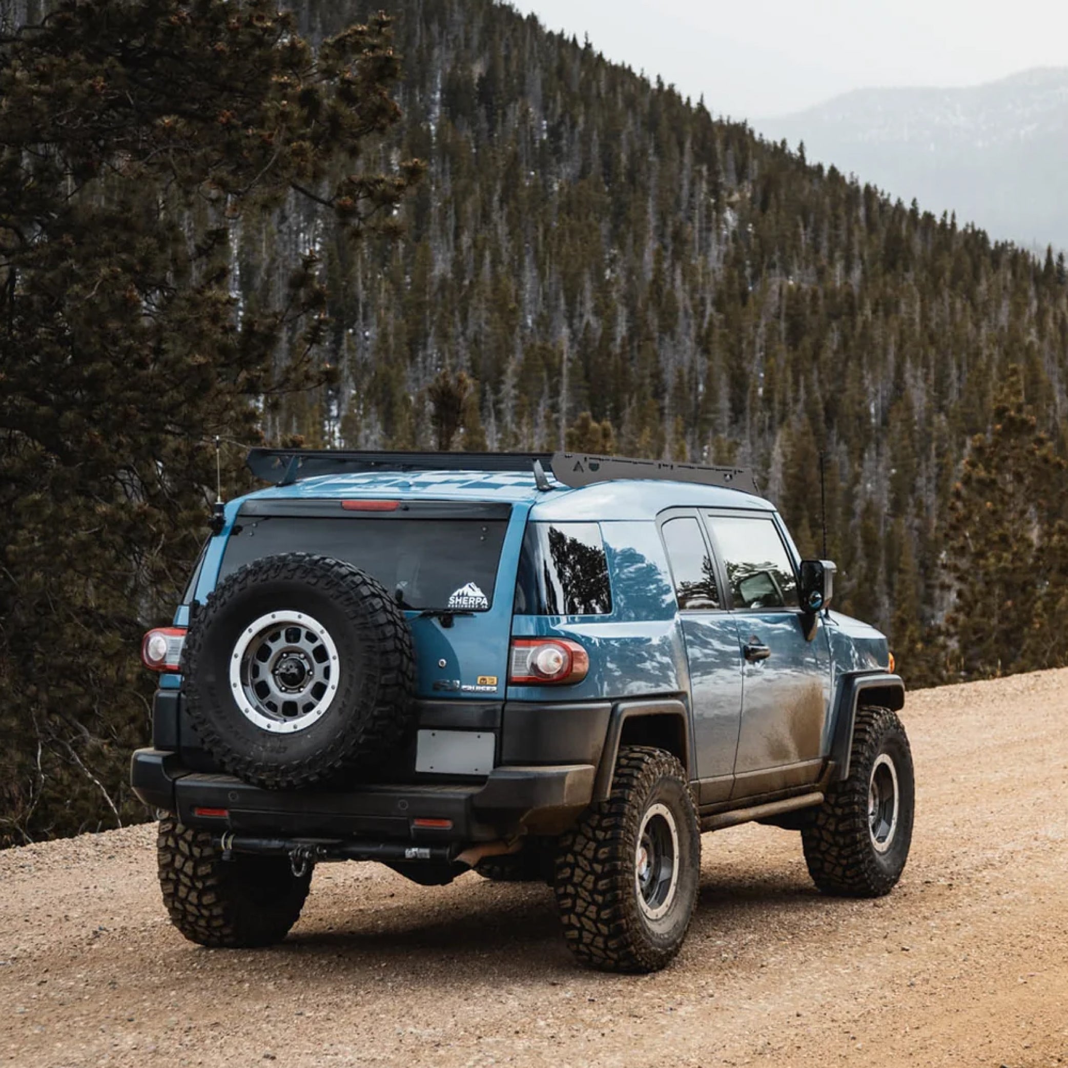 Sherpa - The Fuji Full Height Aluminum Roof Rack with Crossbars Made for 2007-2014 Toyota FJ Cruiser - Drill Free Rack for Tents; Kayaks; Bikes; Skis Made in the USA