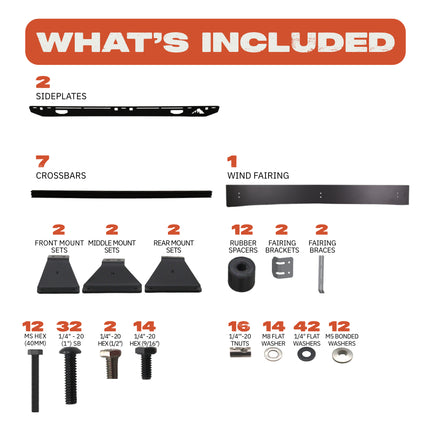 Sherpa 137744 The Thunder Half Height Roof Rack for Ford F250 / F350 / F450 Crew Cab - Full-Length Aluminum, 1/4" Side Panels, Drill-Free No Modification, Black Textured Powder Coat Finish