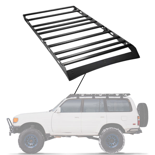 Sherpa - The La Sal Half Height/Single Row Light Aluminum Roof Rack with Crossbars Made for 1990-1997 Toyota 80 Series Land Cruiser - Drill Free Rack for Tents; Kayaks; Bikes; Skis Made in the USA