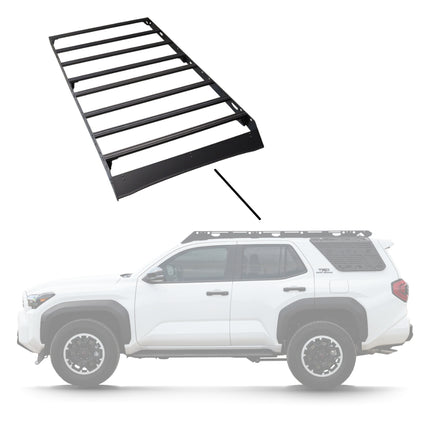 Sherpa 144744 The Capitol Half Height Roof Rack for Toyota 4Runner 6th Gen - Full-Length Aluminum, 1/4" Side Panels, Drill-Free No Modification, Black Textured Powder Coat Finish
