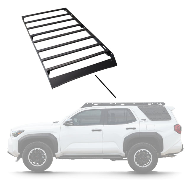 Sherpa 144744 The Capitol Half Height Roof Rack for Toyota 4Runner 6th Gen - Full-Length Aluminum, 1/4" Side Panels, Drill-Free No Modification, Black Textured Powder Coat Finish