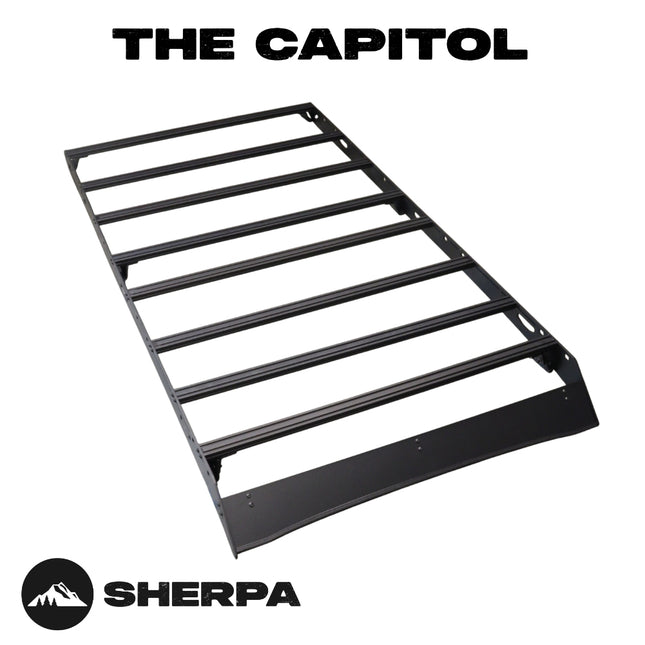 Sherpa 144744 The Capitol Half Height Roof Rack for Toyota 4Runner 6th Gen - Full-Length Aluminum, 1/4" Side Panels, Drill-Free No Modification, Black Textured Powder Coat Finish