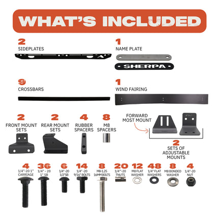 Sherpa 144744 The Capitol Half Height Roof Rack for Toyota 4Runner 6th Gen - Full-Length Aluminum, 1/4" Side Panels, Drill-Free No Modification, Black Textured Powder Coat Finish