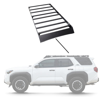 Sherpa 144844 The Capitol Full Height Roof Rack for Toyota 4Runner 6th Gen - Full-Length Aluminum, 1/4" Side Panels, Drill-Free No Modification, Black Textured Powder Coat Finish
