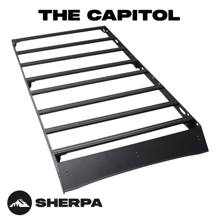 Sherpa 144844 The Capitol Full Height Roof Rack for Toyota 4Runner 6th Gen - Full-Length Aluminum, 1/4" Side Panels, Drill-Free No Modification, Black Textured Powder Coat Finish