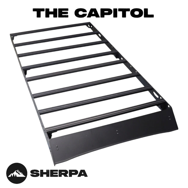 Sherpa 144844 The Capitol Full Height Roof Rack for Toyota 4Runner 6th Gen - Full-Length Aluminum, 1/4" Side Panels, Drill-Free No Modification, Black Textured Powder Coat Finish