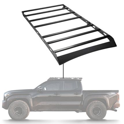 Sherpa - The Rainier Half Height/Single Row Light Aluminum Roof Rack with Crossbars Made for 2024-2025 Toyota Tacoma Double Cab - Drill Free Rack for Tents; Kayaks; Bikes; Skis Made in the USA