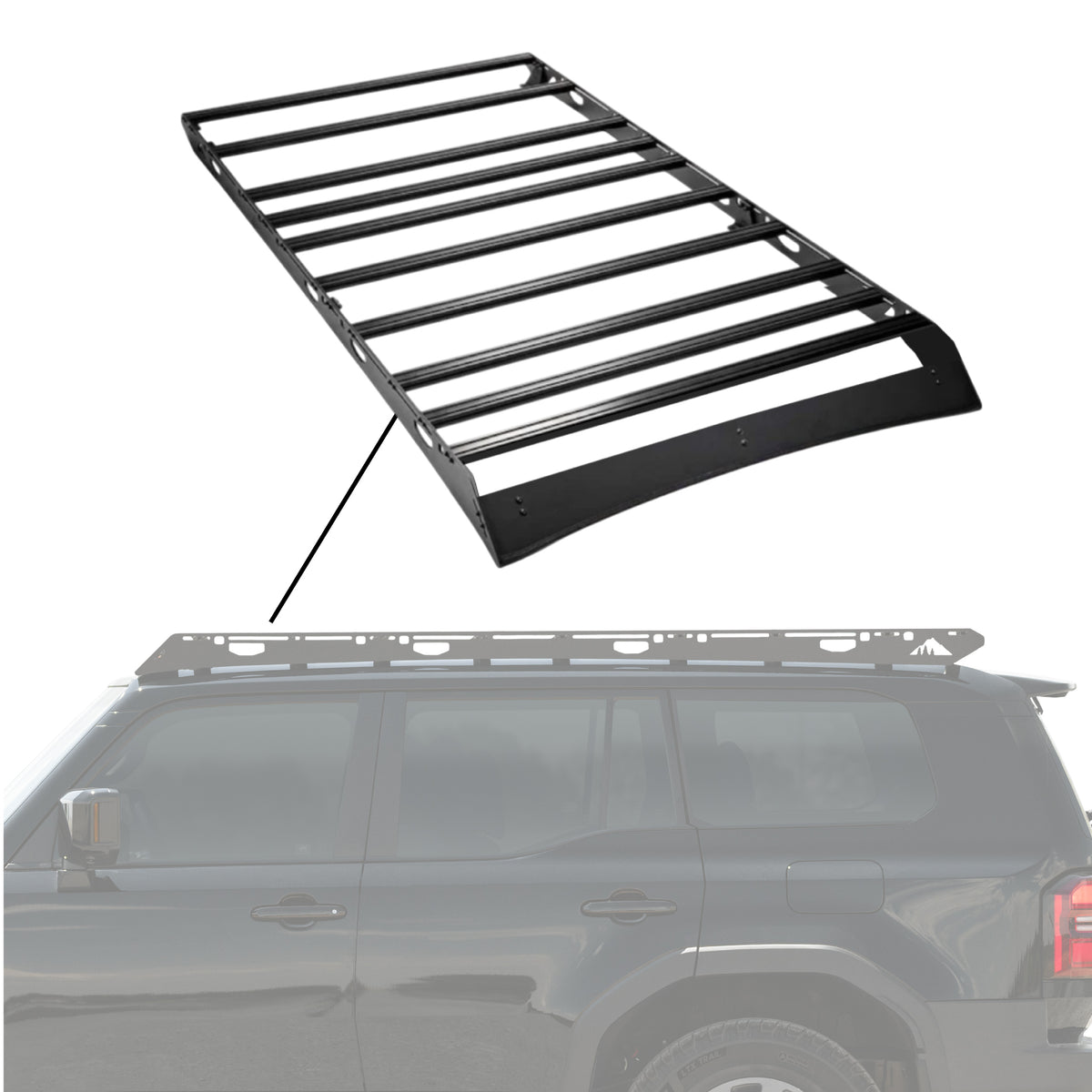 Sherpa - The Atlas Full Height Aluminum Roof Rack with Crossbars Made for 2024-25 Toyota Land Cruiser / Lexus GX550 - Drill Free Rack for Tents; Kayaks; Bikes; Skis Made in the USA