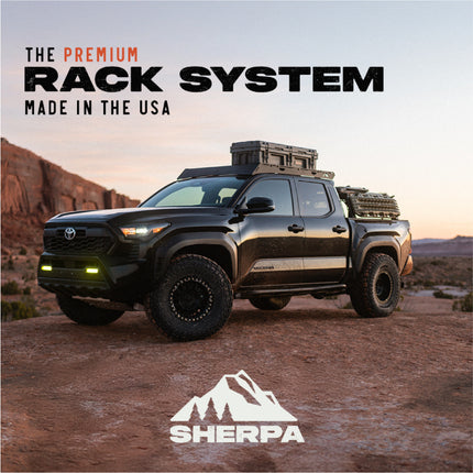 Sherpa 149700 Universal Roof Track Load Bars 60" (Pair) - Low-Profile Aluminum Crossbars for Vehicles, Canopies & Campers with M6 & M8 Track Nuts - Includes Flat & Contoured Mounting Feet