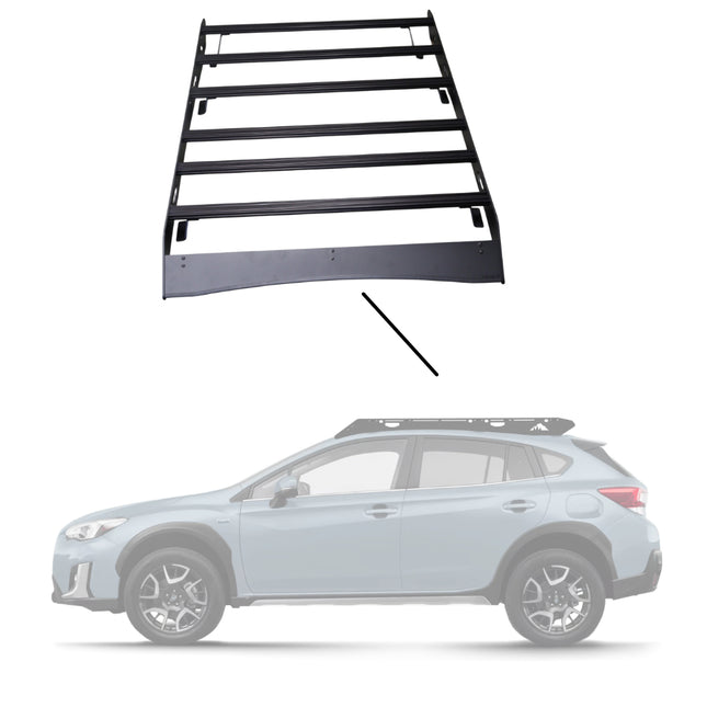 Sherpa 150744 The Cascade Half Height Roof Rack for 2018-2023 Subaru Crosstrek - Full-Length Aluminum, 1/4" Side Panels, Drill-Free No Modification, Black Textured Powder Coat Finish