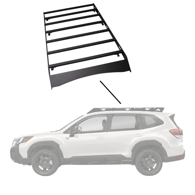 Sherpa 152744 The Fremont Half Height Roof Rack for 2019-2024 Subaru Forester - Full-Length Aluminum, 1/4" Side Panels, Drill-Free No Modification, Black Textured Powder Coat Finish