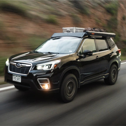 Sherpa 152744 The Fremont Half Height Roof Rack for 2019-2024 Subaru Forester - Full-Length Aluminum, 1/4" Side Panels, Drill-Free No Modification, Black Textured Powder Coat Finish