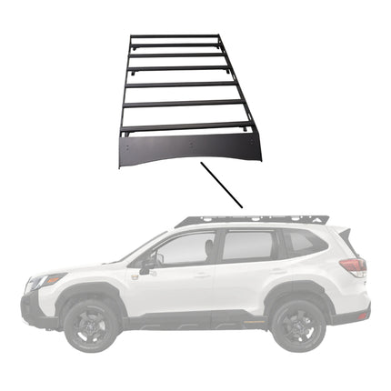 Sherpa 152844 The Fremont Full Height Roof Rack for 2019-2024 Subaru Forester - Full-Length Aluminum, 1/4" Side Panels, Drill-Free No Modification, Black Textured Powder Coat Finish