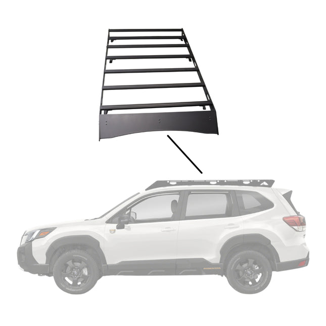 Sherpa 152844 The Fremont Full Height Roof Rack for 2019-2024 Subaru Forester - Full-Length Aluminum, 1/4" Side Panels, Drill-Free No Modification, Black Textured Powder Coat Finish