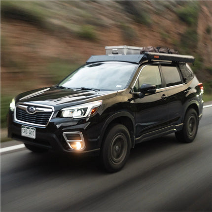 Sherpa 152844 The Fremont Full Height Roof Rack for 2019-2024 Subaru Forester - Full-Length Aluminum, 1/4" Side Panels, Drill-Free No Modification, Black Textured Powder Coat Finish