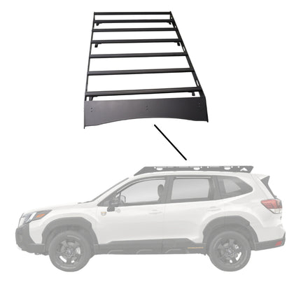 Sherpa 153844 The Fremont Full Height Roof Rack for Subaru Forester - Full-Length Aluminum, 1/4" Side Panels, Drill-Free No Modification, Black Textured Powder Coat Finish
