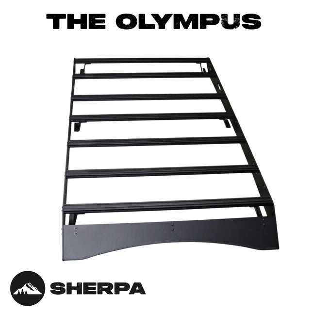 Sherpa 154744 The Olympus Half Height Roof Rack for 2015-2019 Subaru Outback - Full-Length Aluminum, 1/4" Side Panels, Drill-Free No Modification, Black Textured Powder Coat Finish