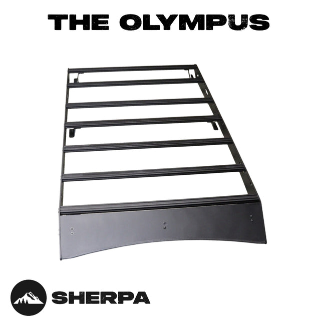 Sherpa 155844 The Olympus Full Height Roof Rack for Subaru Outback - Full-Length Aluminum, 1/4" Side Panels, Drill-Free No Modification, Black Textured Powder Coat Finish
